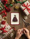 Kartka świąteczna z kopertą Christmas Cake Three Bows