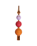 Bombka czubek na choinkę Smiley Silver